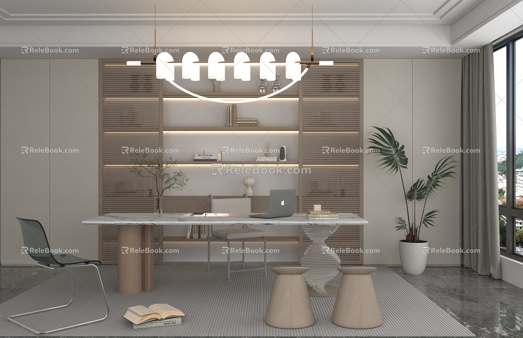 Modern study 3d model