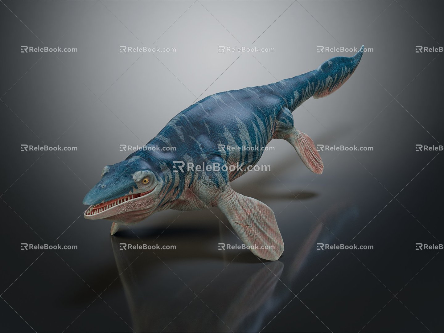 Modern sea beast ichthyosaur sea monster 3d model