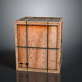 Sturdy Wooden Storage Crate With Cross Straps For Secure Equipment Transport And Storage