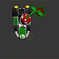Green Kart Featuring Character With Red Mushroom Hat And Green Flower Pot