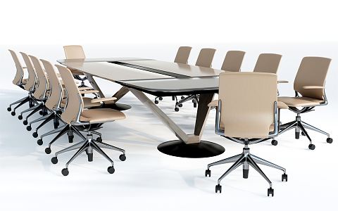 Modern Meeting Table and Chair Long Meeting Table Office Table and Chair 3d model