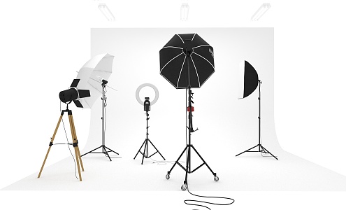 Studio equipment Modern photographic equipment 3d model