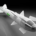 Advanced Military Weapon Missile With White Body Green Label Aerodynamic Design And Tail Fins