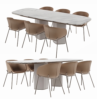 Dining table and chair combination 3d model