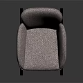 Light Pink Fabric Rocking Chair with Curved Backrest Armrests Black Rocking Legs Modern Minimalist Design