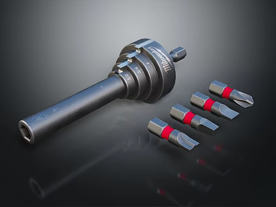 Professional Socket Wrench with Precision Screwdriver Bits Organized in High Quality Hardware Tools Set 3d model