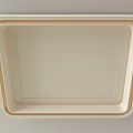 Simple Square Ceiling Drapery Design With Creamy White Surface And Light Brown Trim 3d model