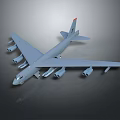 Gray Large Airplane Model With Multiple Engines And Red Tail Fin On Dark Background 3d model