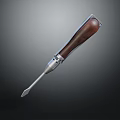 Sturdy Hardware Tool With Wooden Handle And Metal Tip For Various DIY Projects