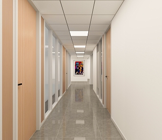 Office walkway modern walkway hanging picture walkway suspended ceiling walkway suspended ceiling mineral wool board 3d model