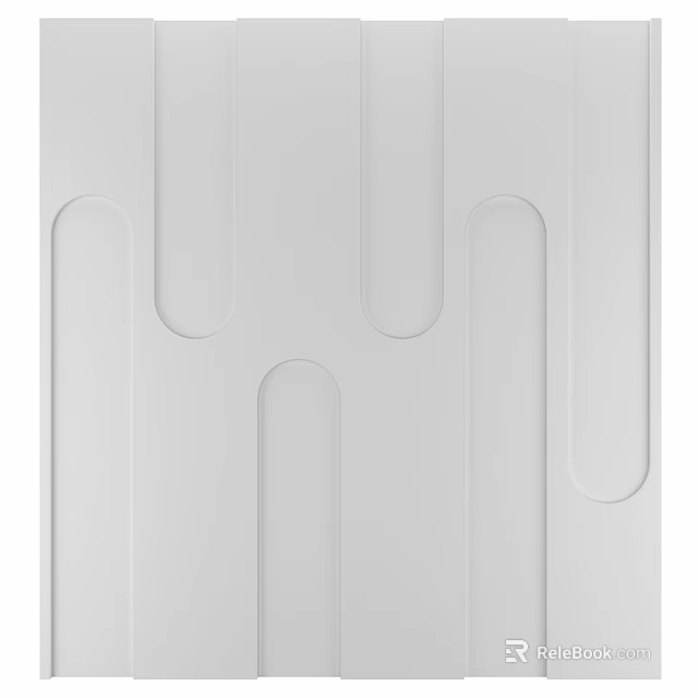 White Modern Wall Design With Vertical Grooves And Rectangular Textured Patterns 3d model 