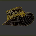 Black Leather Wide Brim Hat With Adjustable Belt Buckle Design