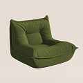 Comfy Green Lazy Sofa and Side Coffee Table with Matching Ottoman in Cozy Living Room