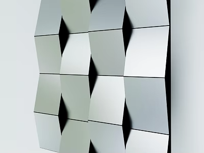 Modern Geometric Wall Decor With 3D Mirror Panels And Stylish Pattern For Home Interior 3d model