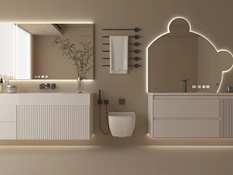 Modern Washbasin Bathroom Cabinet Toilet Bathroom Cabinet Mirror Cabinet 3d model