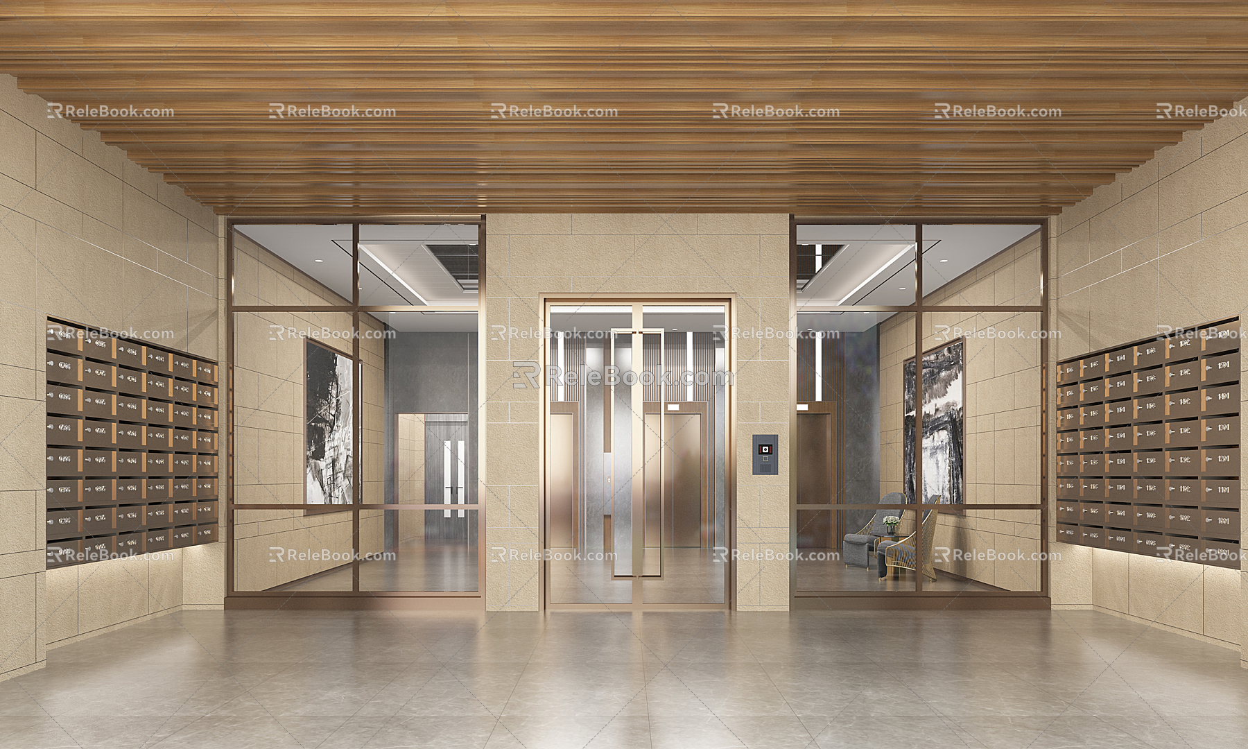 Modern foyer entry foyer 3d model