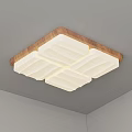 Modern Wooden Frame Ceiling Light With White Illuminated Panels For Home Interior