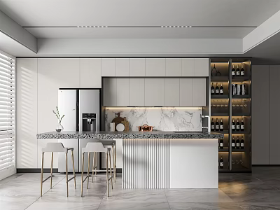 Open kitchen Modern kitchen 3d model