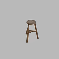Wooden Bar Stool With Simple Design And Natural Wood Finish For Home Kitchen