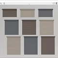 Stylish Roller Blinds Collection Showcasing Multiple Neutral Colors And Textured Fabrics 3d model