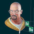 3D Character Wearing Yellow Hoodie Glasses And Beard With Bromine Element Symbols