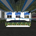 Military Themed Exhibition Hall With Wall Mounted Weapons Aircraft Models And Digital Screen