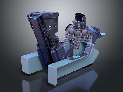 Detailed 3D Model of Mechanical Control Console With Buttons Screens and Structural Components 3d model