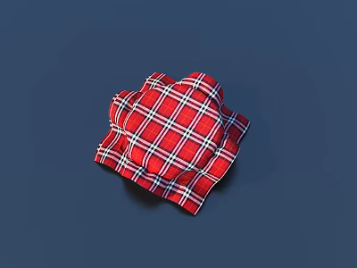 Red and White Plaid Folded Towel for Daily Household Use Essentials 3d model