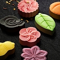 Moon Cake Mid-Autumn Moon Cake Flow Heart Moon Cake Moon Cake Mid-Autumn Food Dessert Mid-Autumn Flow Heart 3d model