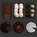 Delicious Assorted Desserts With Chocolate Cake Bread Cookies And Blueberry Pastry