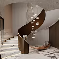 Duplex Living Room Interior With High Ceiling Spiral Staircase Modern Chandelier And White Sofas