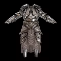 Ancient Metallic Armor With Layered Plates And Ornate Belt Accents