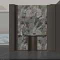 Modern Entryway Cabinet With Side Cabinet And Marble Pattern Lighting Decorative Vase