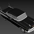 Classic Black Vintage Sedan With Chrome Accents And Retro Exterior Design