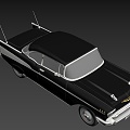 Year Black Chevrolet Bel-air Car 3d model