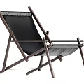Stylish Modern Lounge Chair With Crossed Wooden Frame And Black Cushion