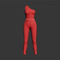 Red One Shoulder Jumpsuit Featuring Slim Fit Design And Stylish Silhouette