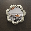 Cream Style Mirror Art Irregular Flower Hanging Mirror Makeup Dressing Mirror Bathroom Mirror 3d model