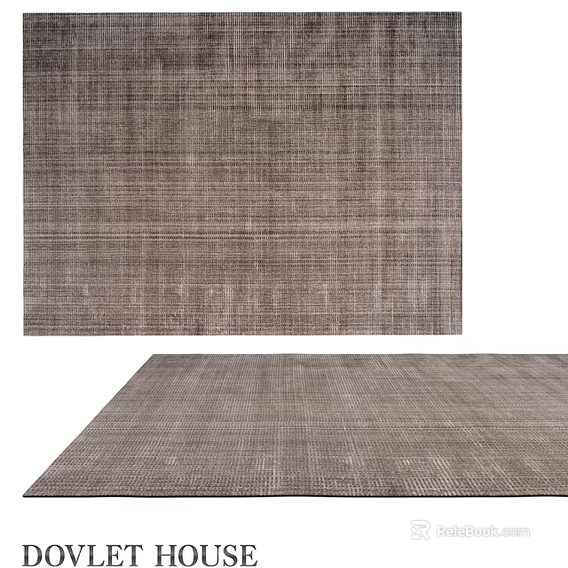 Square Rug With Neutral Toned Textured Weave For Modern Living Room 3d model 