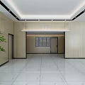 Modern Service Hall Open Space With White Reception Desk Large Windows And Marble Floor