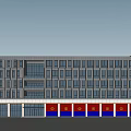 Modern Fire Station Building With Glass Windows And Urban Street View