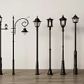 Outdoor Lights Multiple Black Pole Styles With Classic Lantern Shades For Garden