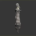 Futuristic Cybernetic Character And Biomechanical Creature With Skeletal Structure And Glowing Green Parts