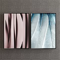Modern Abstract Painting With Pink Gray Vertical Lines And Textured Art Design Elements