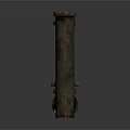 Rusty Metal Pipes Equipment With L Shaped And Straight Designs On Gray Background