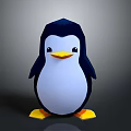 Cute Penguin Toy With Blue Black Head White Belly And Yellow Beak Feet