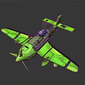 Vibrant Green Toy Airplane Model With Detailed Wings Propeller And Cockpit Design