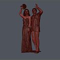 Modern Double Wedding Wedding Photo Wedding Newlyweds Bride and Groom 3d model