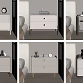 Modern Minimalist Bedroom Bedside Table With Decorative Items Lamp And Books