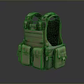 Military Tactical Vest With Brown Green Combination Multiple Pockets Shoulder Straps And Waist Belt